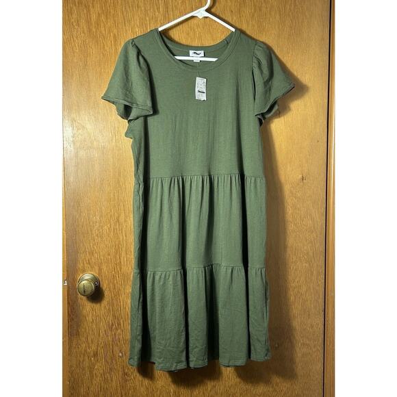 J. Crew Factory Dresses & Skirts - J CREW Factory Knit Tiered Above Knee Dress Size Small Olive Green CA442 NWT